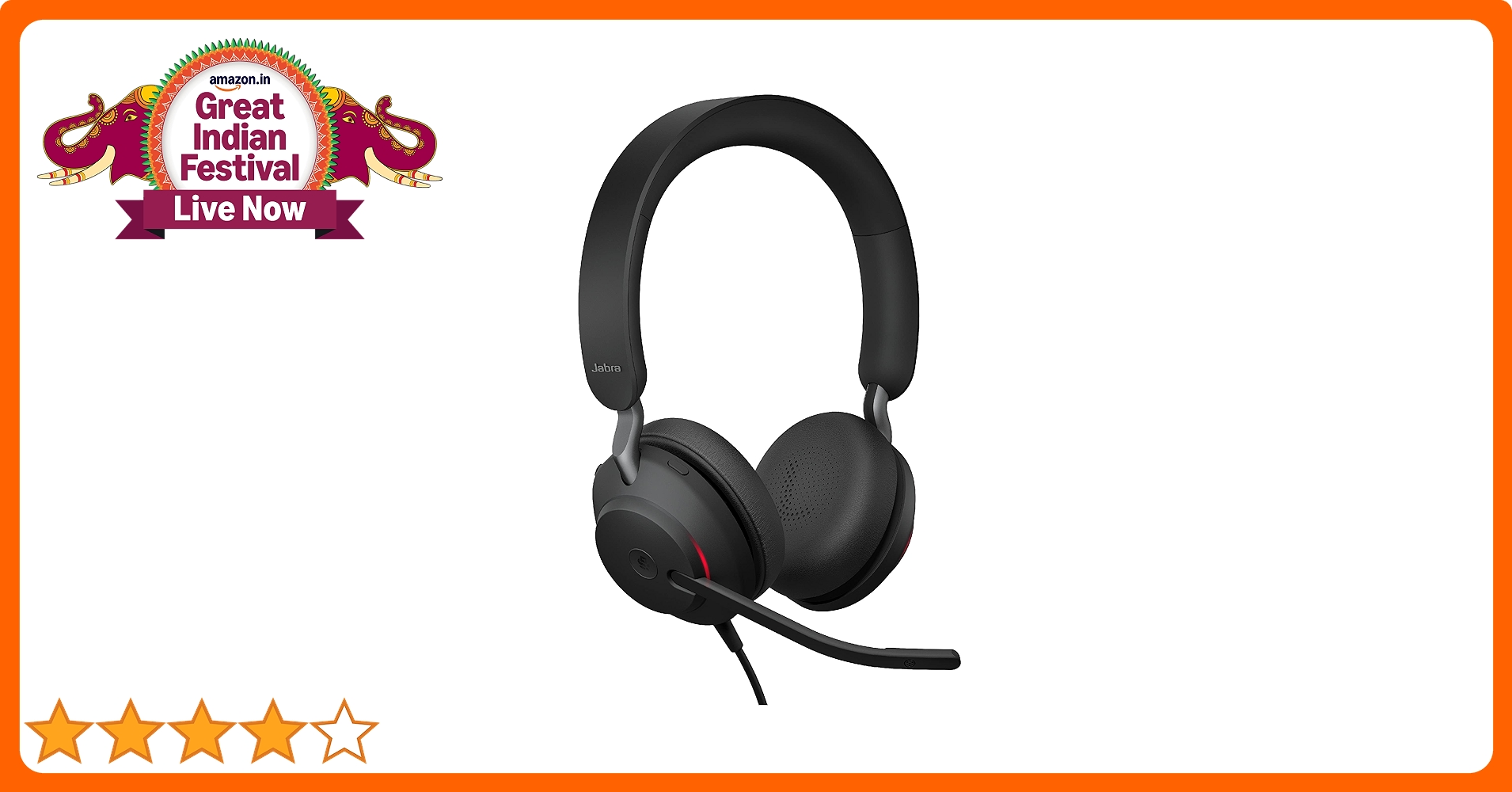 Jabra Evolve2 40 SE ブラック Jabra Evolve2 40 SE Wired Stereo Noise-Cancelling Headset